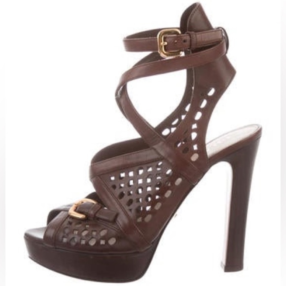 Prada Leather Platform Sandals